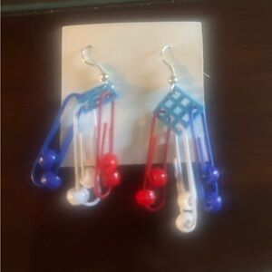 Red, White, and Blue Dangle Earrings